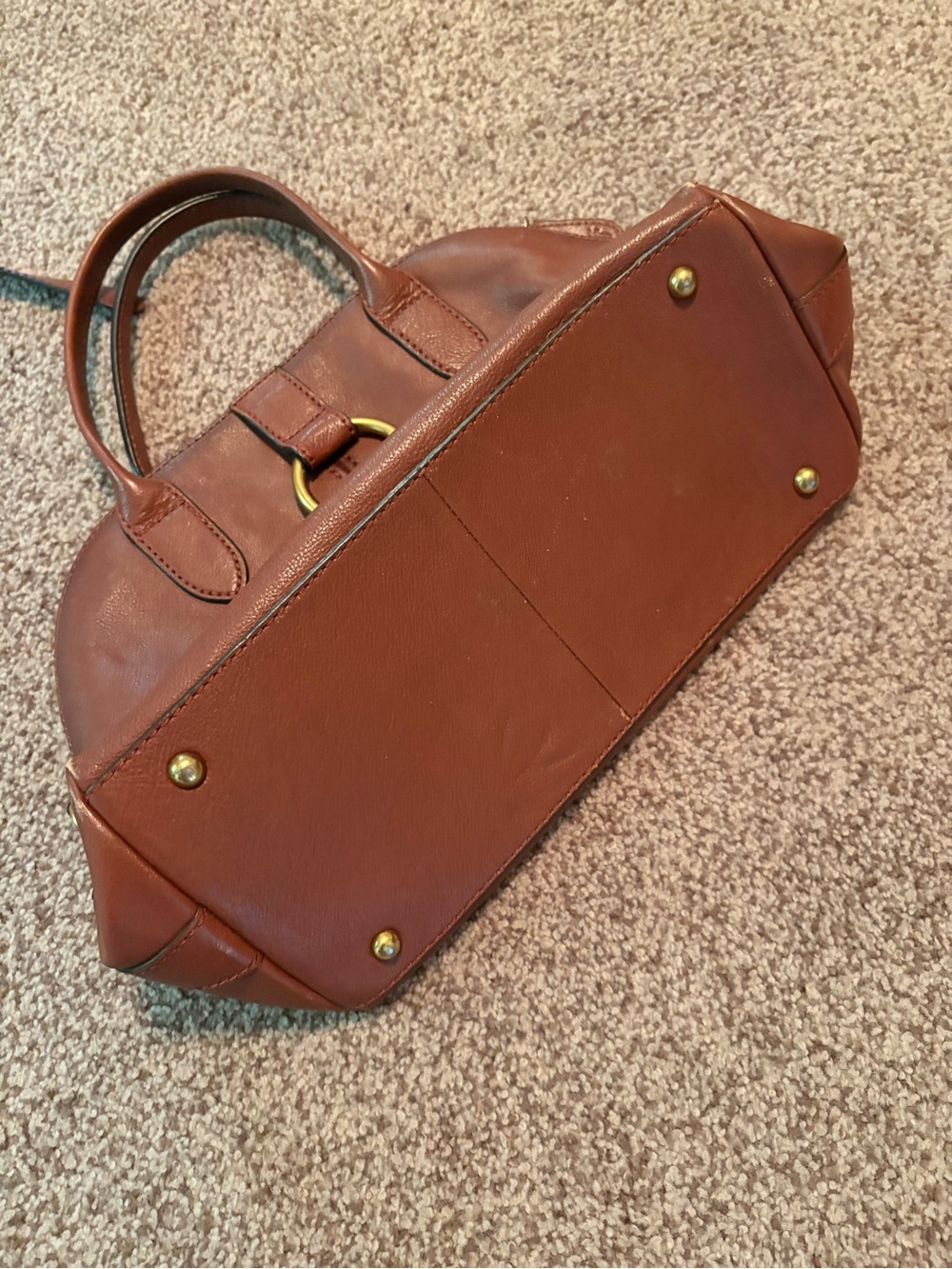 Frye Domed Melissa Satchel Bag with Gold Ring Accent - Picture 5 of 8